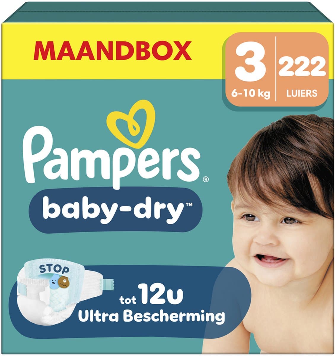 Pampers Baby-Dry Luiers Maat 3– Maandbox 222 Luiers