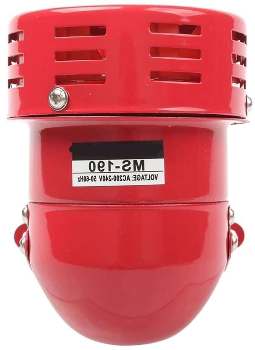 Mini Metalen Sirene - Industrieel Alarm - Beveiliging Waarschuwing - Meerdere Spanningen - 50g - Rood