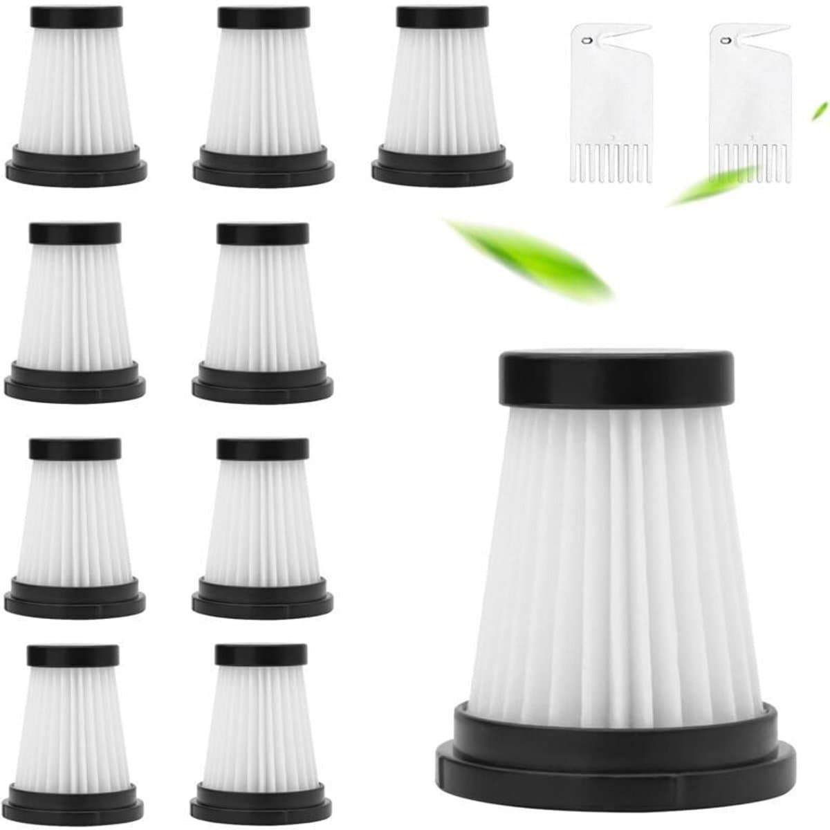 12-pack stofzuigerfilters, wasbare filtertoebehoren - met reinigingsborstel - Geschikt voor handstofzuiger