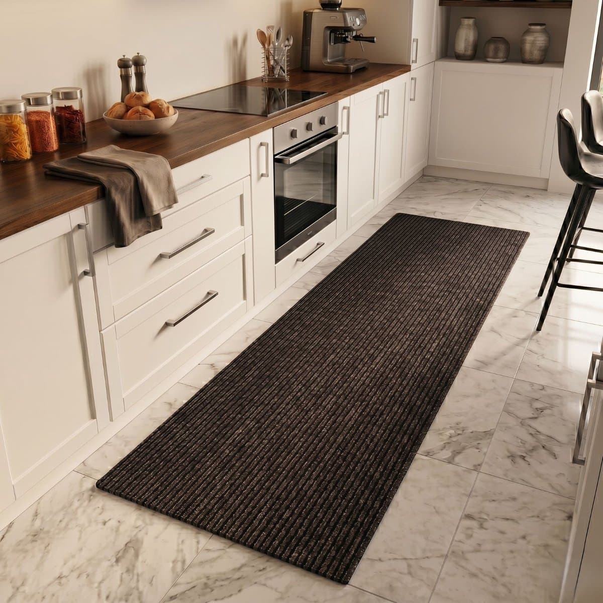 FLOORDIREKT Keukenloper - Tapijtloper - Granada - Bruin - 80 x 350 cm