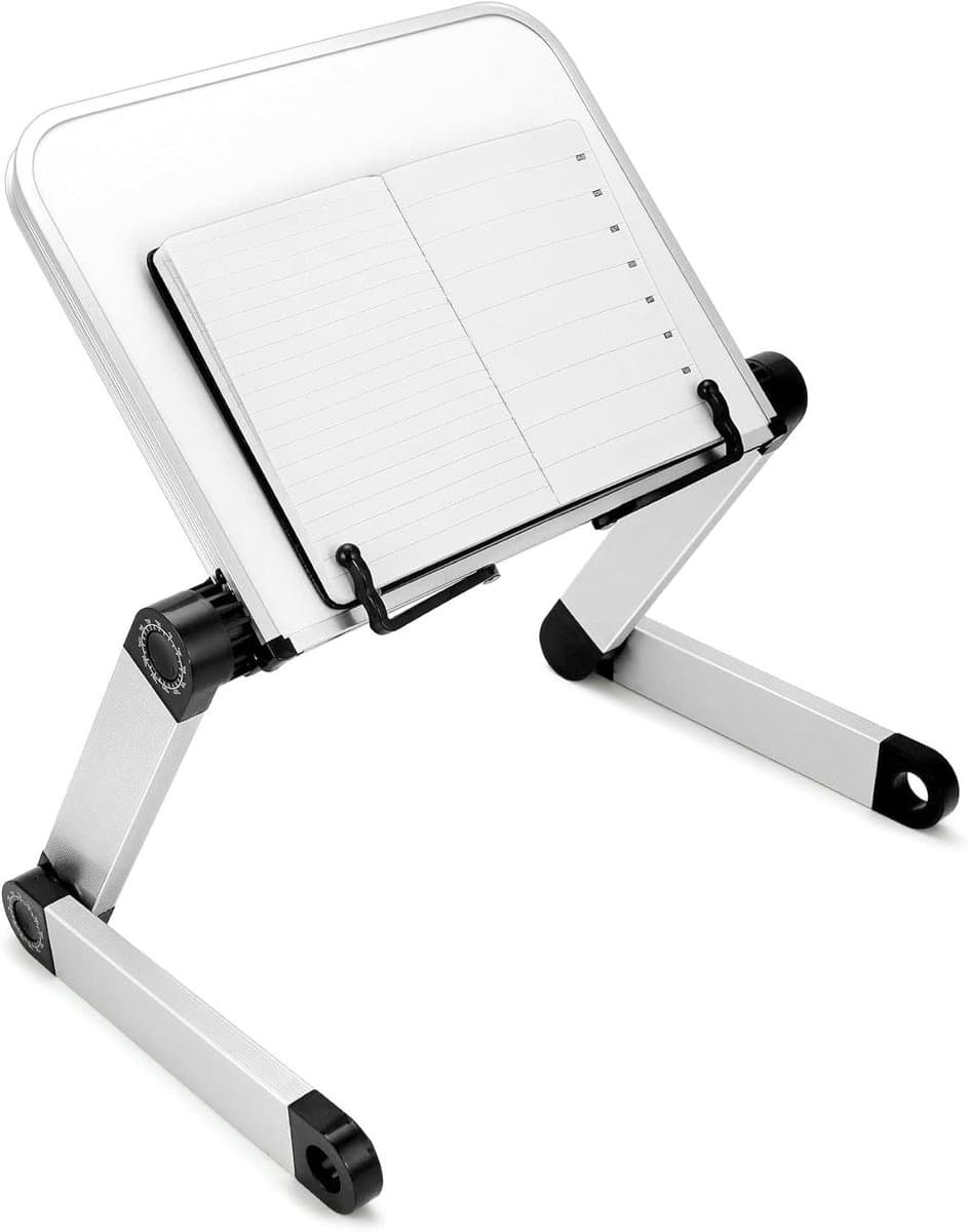 Verstelbaar Boek Statief - Leesstandaard Kookboek - Koken Recepten Lezen - Flexibel Verstelbaar - Lichtgewicht Aluminium - Wit
