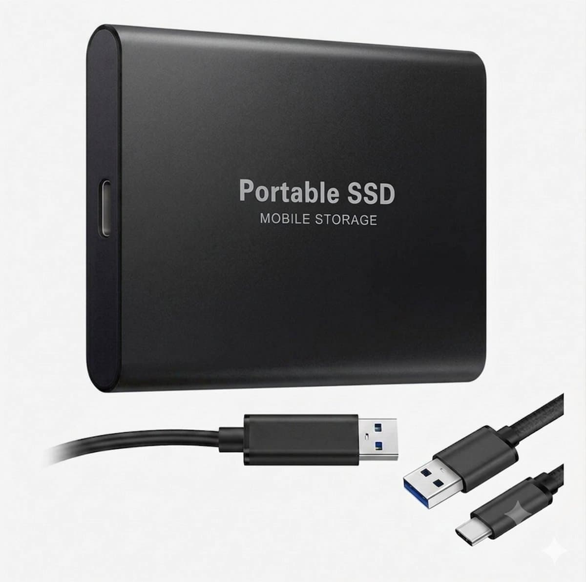 TRESTO - Portable SSD – Externe SSD – 2TB opslag – Zwart SSD – inclusief USB C kabel – USB 3.1 – draagbare SSD – SSD harde schijf – externe harde schijf 2TB – SSD voor laptop – zwart – geschikt voor Windows, Mac en Android