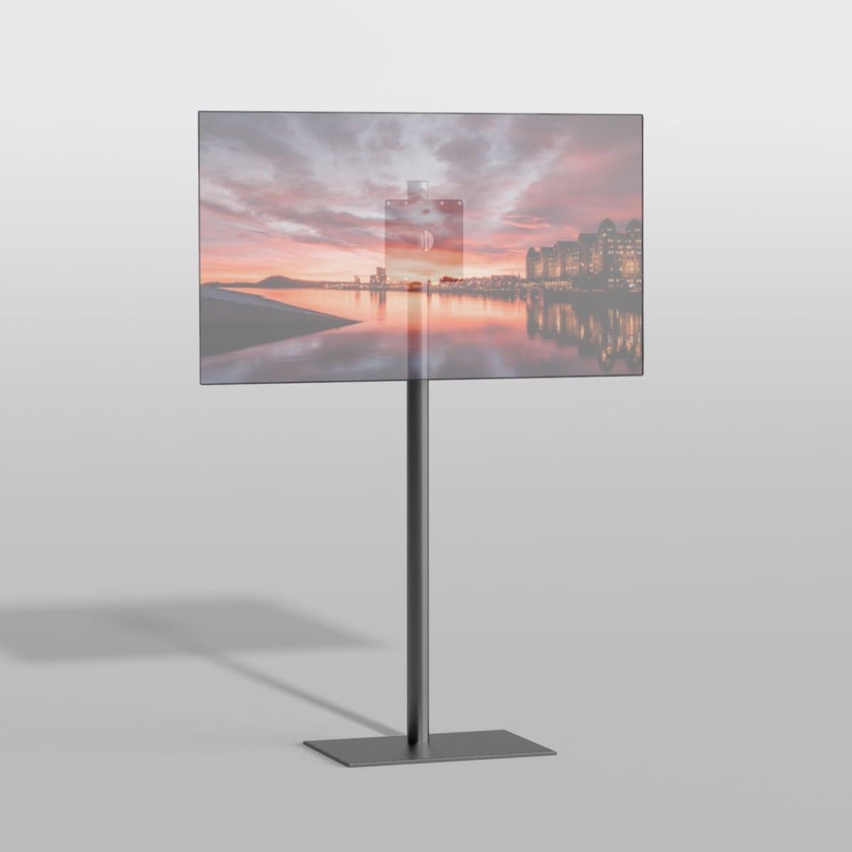 TV vloerstatief SQUARE 150 Design Tv standaard Trendy Zwart Staal 32-65” - VESA 200x200