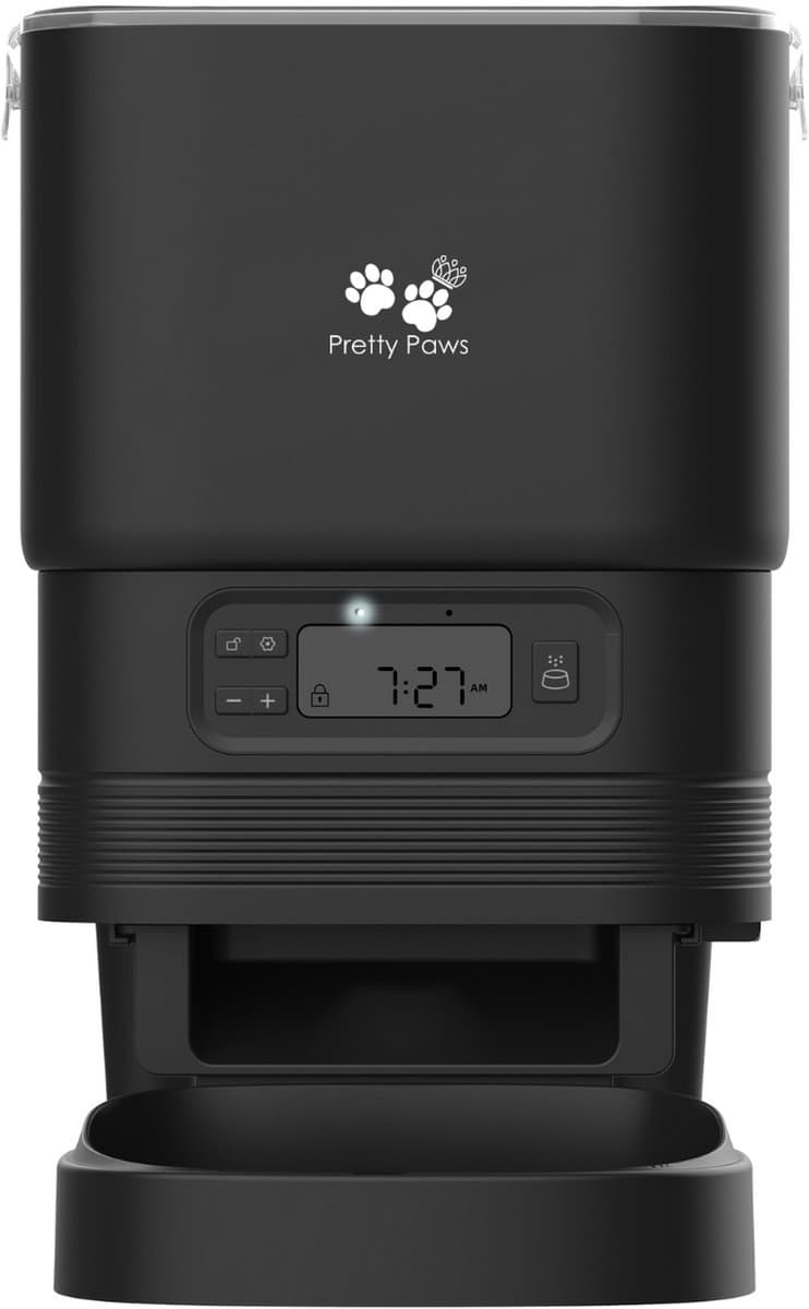 Pretty Paws PP002 Professionele Automatische Voerbak - Zwart - Instelbaar voedingsschema - Voerautomaat - Voerbak Kat Automatisch