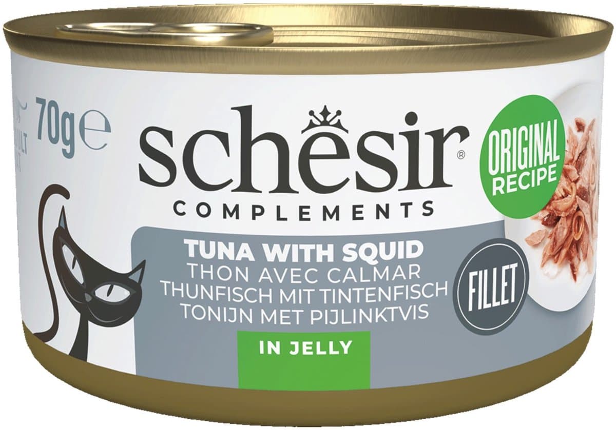 Schesir Blik Gelei - Kattenvoer - Tonijn Inktvis 70 g