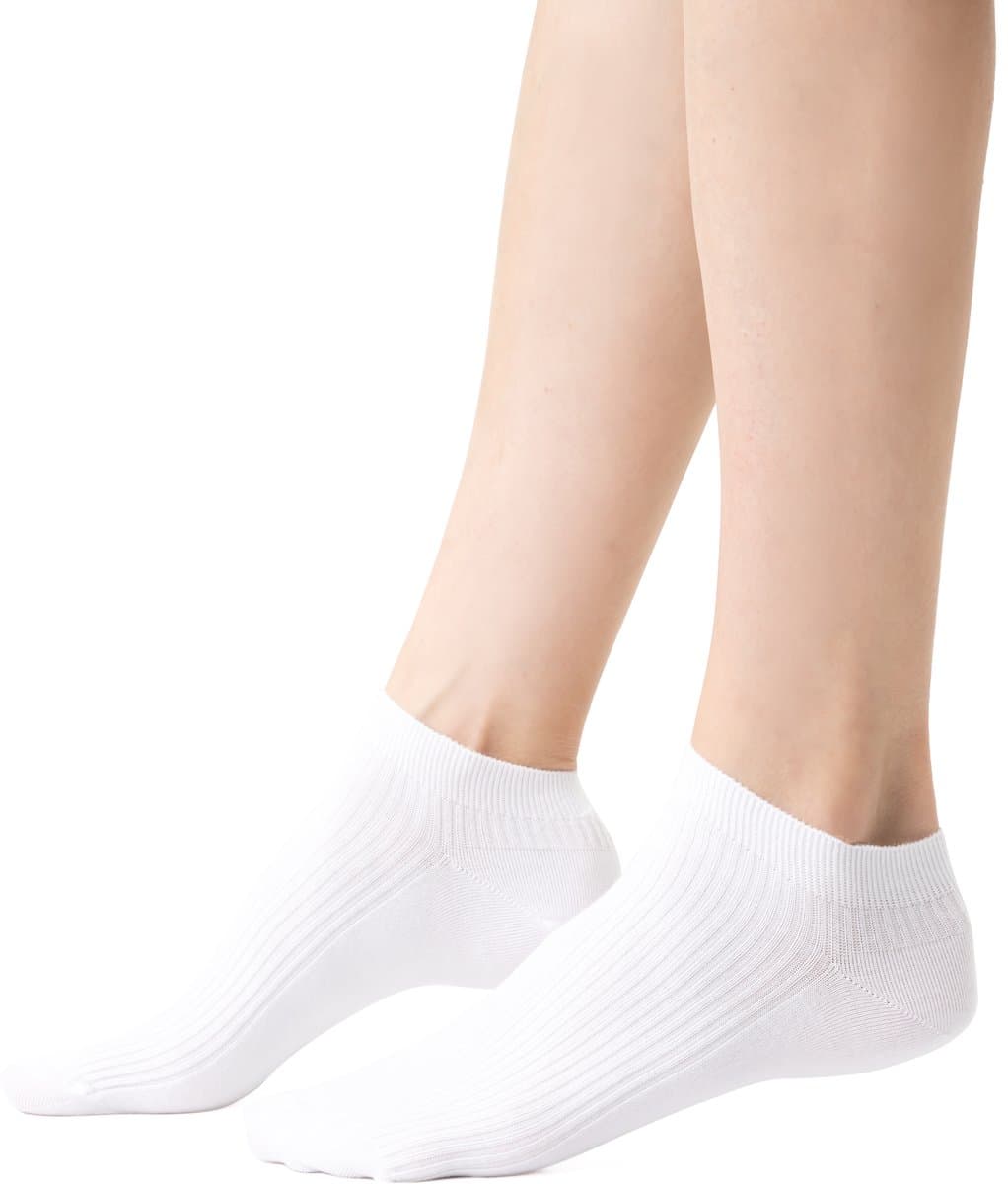Witte sneakersokken katoen–naadloos & comfortabel–2 paar–maat 35-37