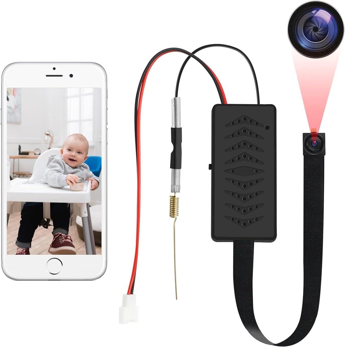WiFi-minicamera 2.4G draagbare spioncamera 1080P HD met bewegingsdetectie