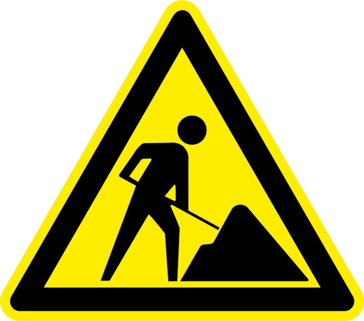 Wegwerkzaamheden sticker 100 mm