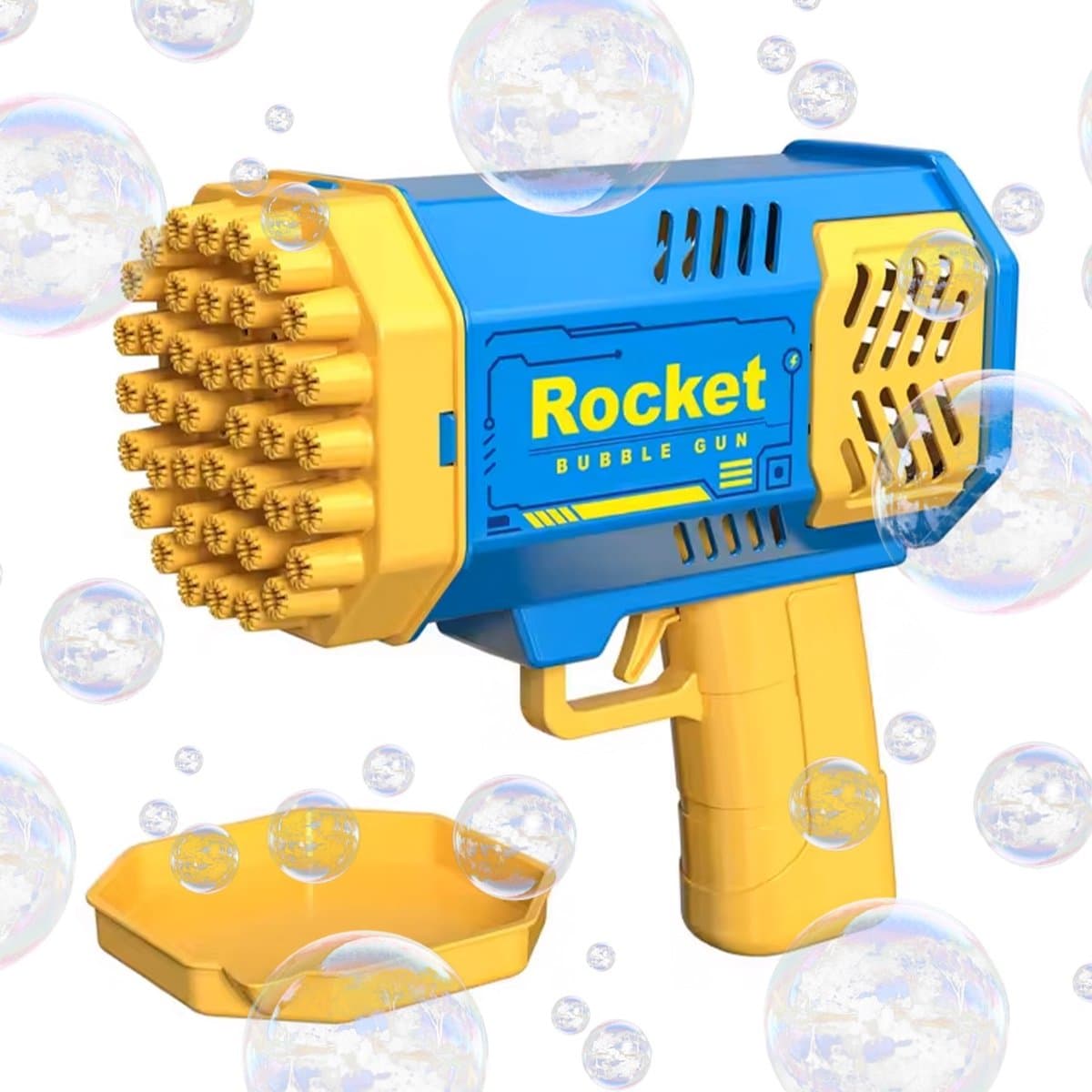 SEVENMOON® LED Bubble Bazooka - Bellenblaas Geweer met 1000 Bubbels en Kleurrijke LED Lichten - Blauw