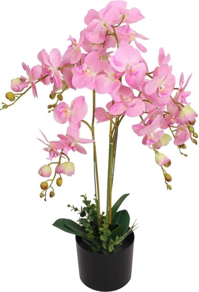 AORTA Kunstmatige Orchidee Plant met Pot - 75 cm, Roze