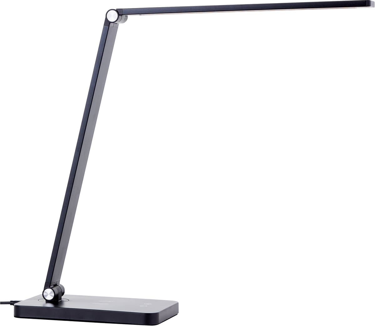 Brilliant Florence - Bureaulamp - LED 5W - 2700K-6500K - CCT - 3-Steps Dimbaar - Draadloze oplaadfunctie - USB - Zwart