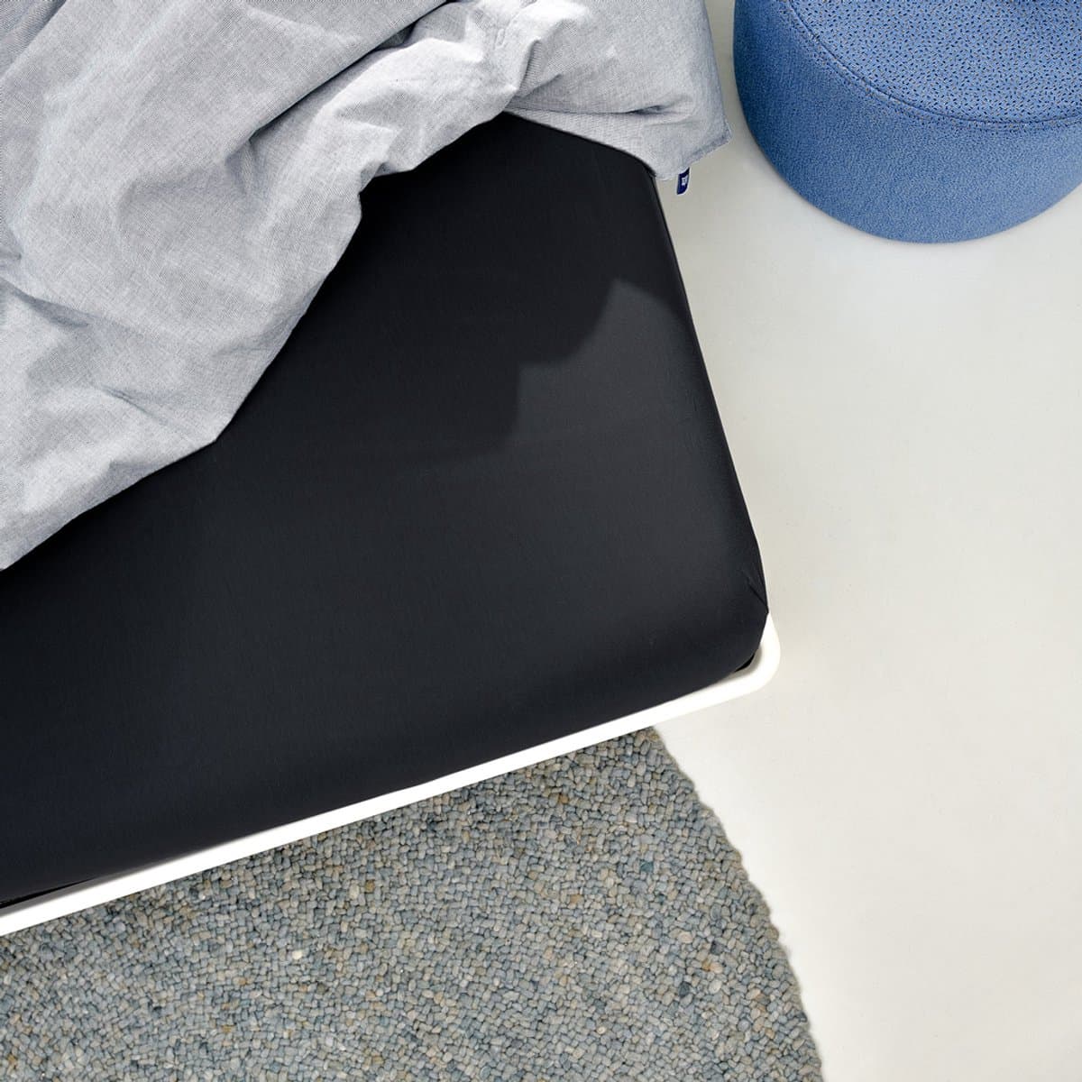 Auping Jersey 235 hoeslaken voor matras - 140/160 x 200/210/220 cm - Zwart - Biologisch katoen