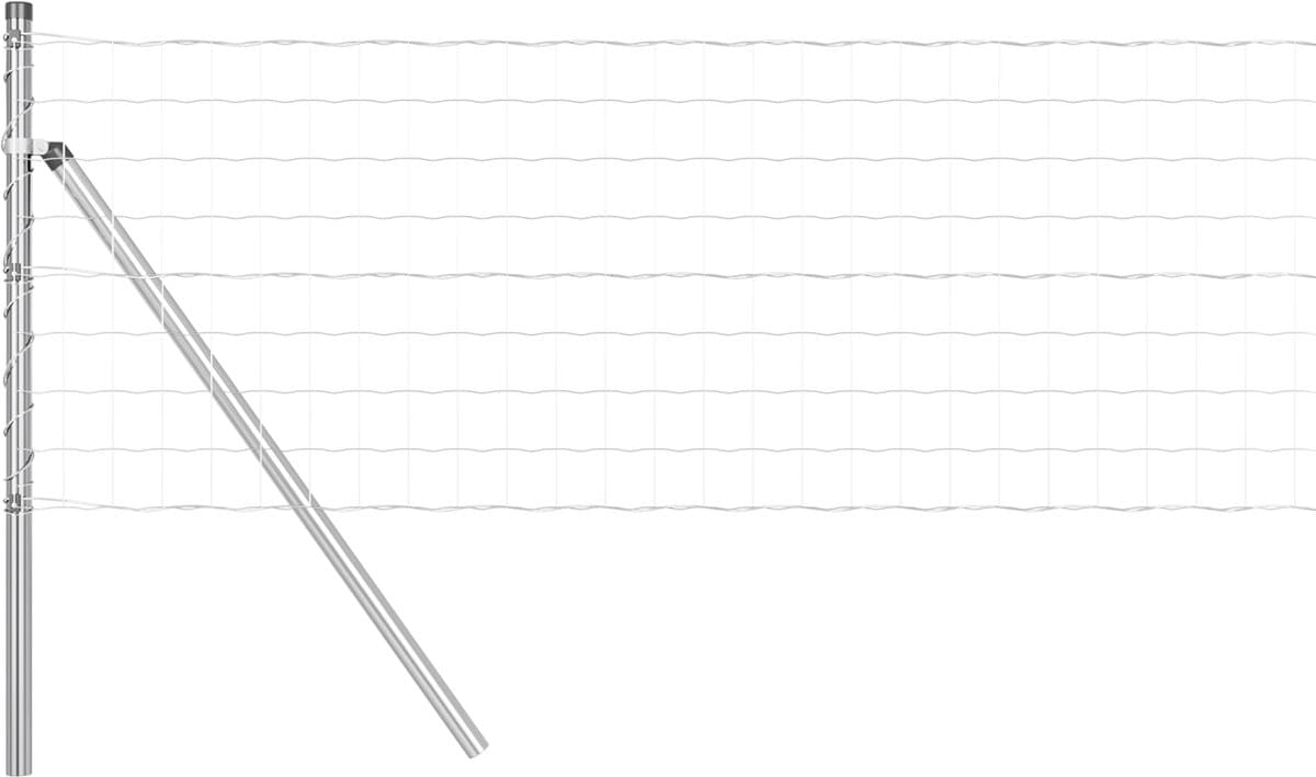 vidaXL - Buiten - Euro - Hek - Grondbevestiging - 25 - x - 0,6 - m - Zilverkleurig - Mesh
