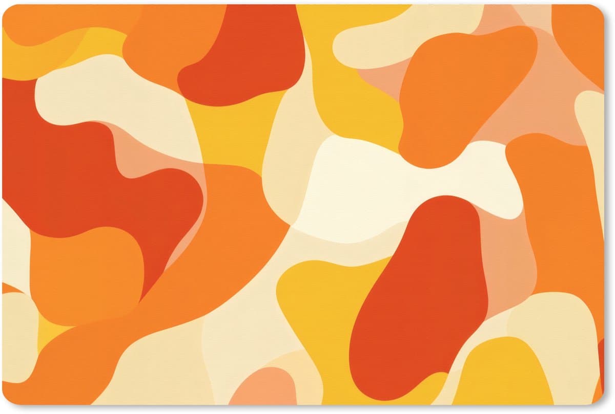 Muismat XXL 120x80 cm - Bureau onderlegger - Bureau mat Abstract - Vormen - Oranje - Bureaumat - Gaming mousepad xl - Bureaulegger groot - Computer deskmat