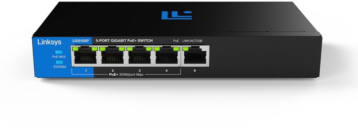 Linksys Gigabit PoE Switch, onbeheerd, 5-poorts