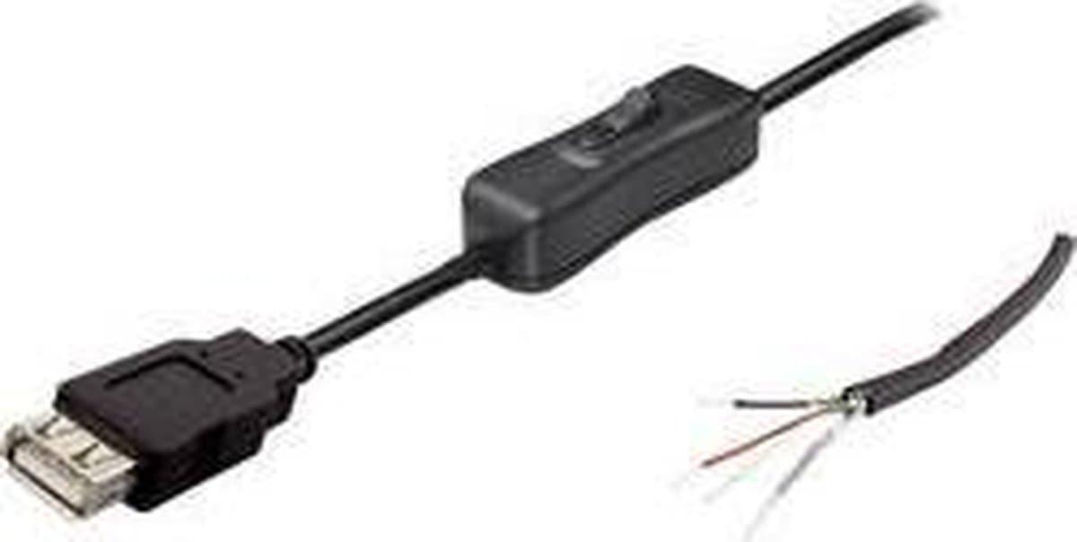 BKL Electronic 10080120 BKL Electronic USB-A 10080120 – USB-kabel 2.0 A-koppeling met schakelaar zwart Bus, recht 1 stu