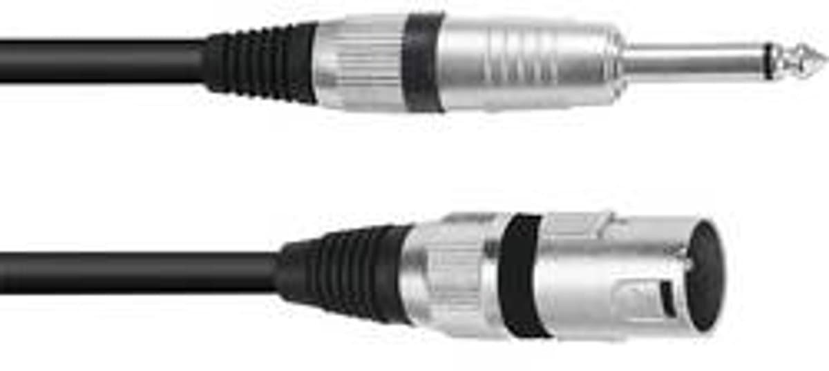 Omnitronic 3022519B XLR Adapterkabel [1x XLR-stekker 3-polig - 1x Jackplug male 6,3 mm (mono)] 2.00 m Zwart