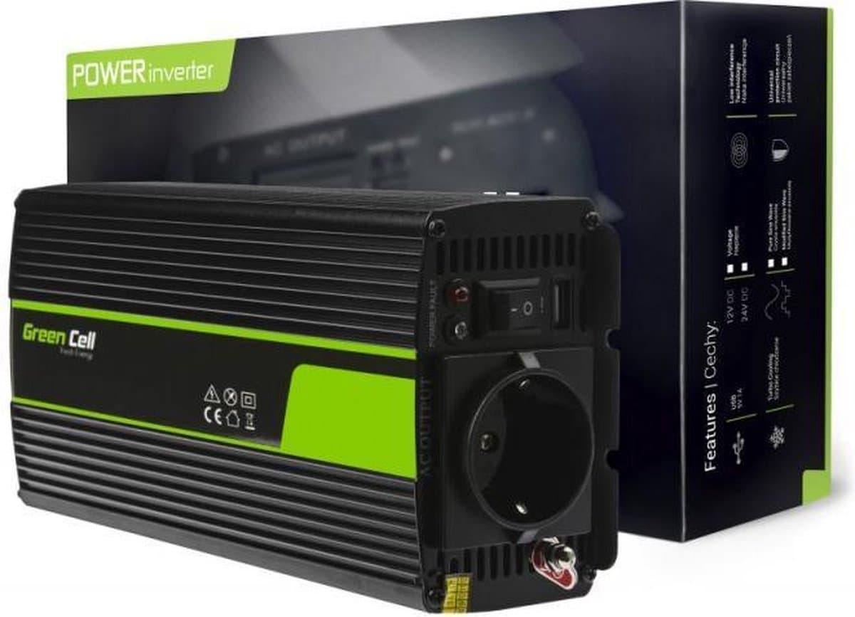 600W (300W continu) DC 24V naar AC 230V met USB Stroom Inverter Converter - Pure/Full Sine Wave