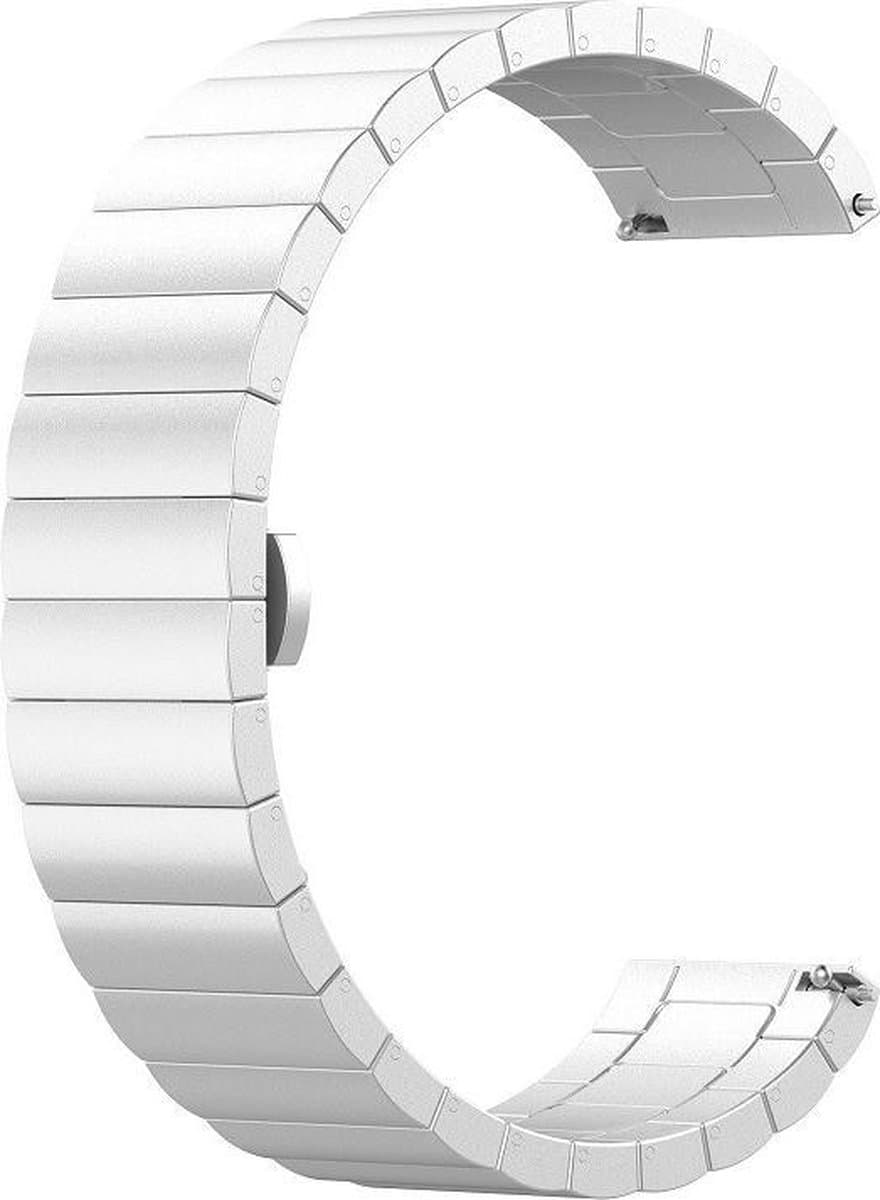 Voor Garmin Forerunner 245 roestvrij stalen band en vlindergesp (zilver)