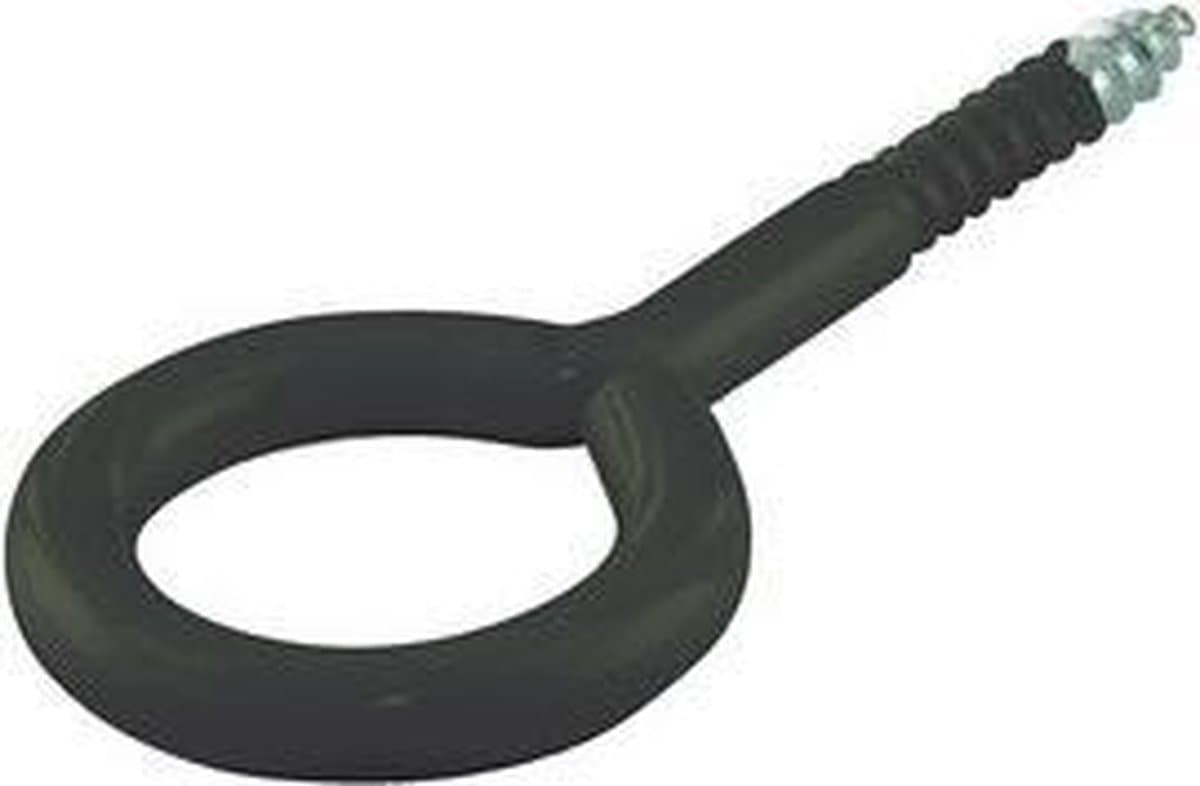 Ringschroef met houtdraad, 30 x 12 x 3,8 mm, zwart, 4 stuks