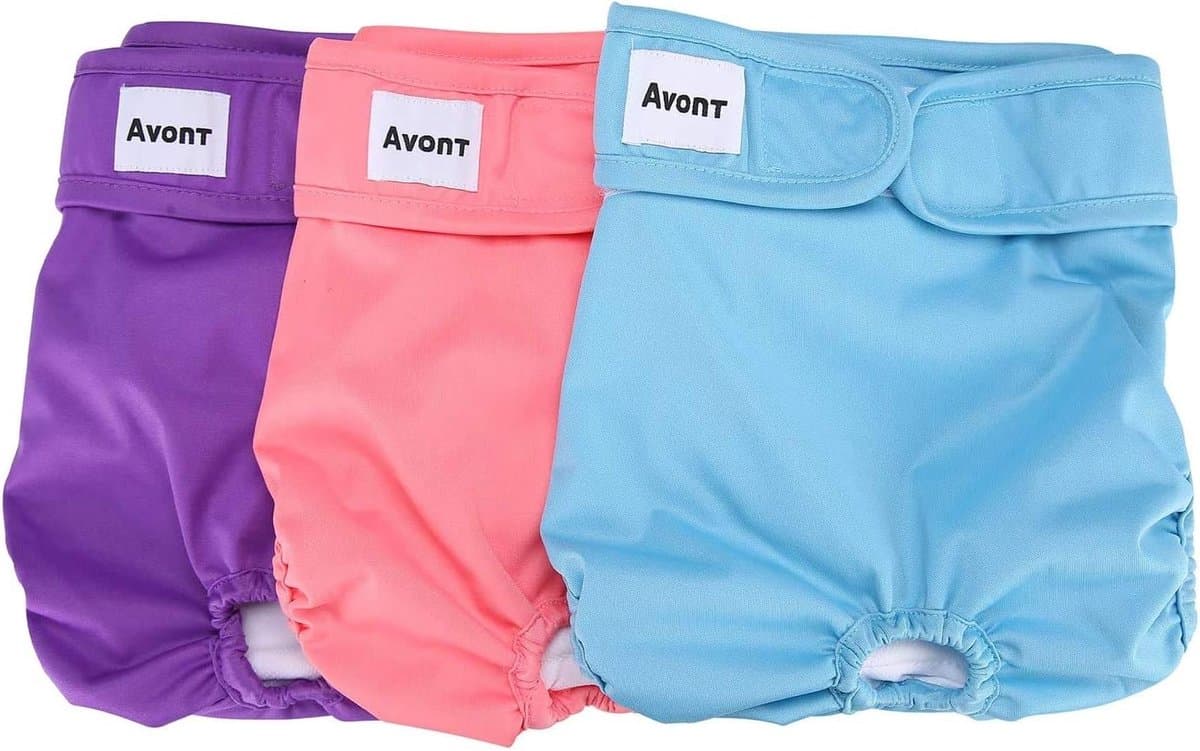[3 Pieces] Avont Reusable Dog Diapers, Highly Absorbent, Washable and Eco-friendly Sanitary Napkin Panties for Female - ShopVlot