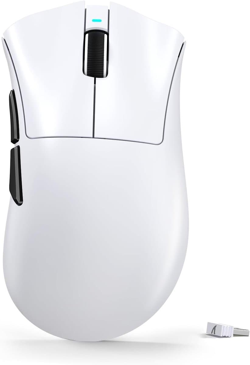 Ultralight Draadloze Gaming Muismet 25000 DPI voor Precisie en Snelheid - Wit