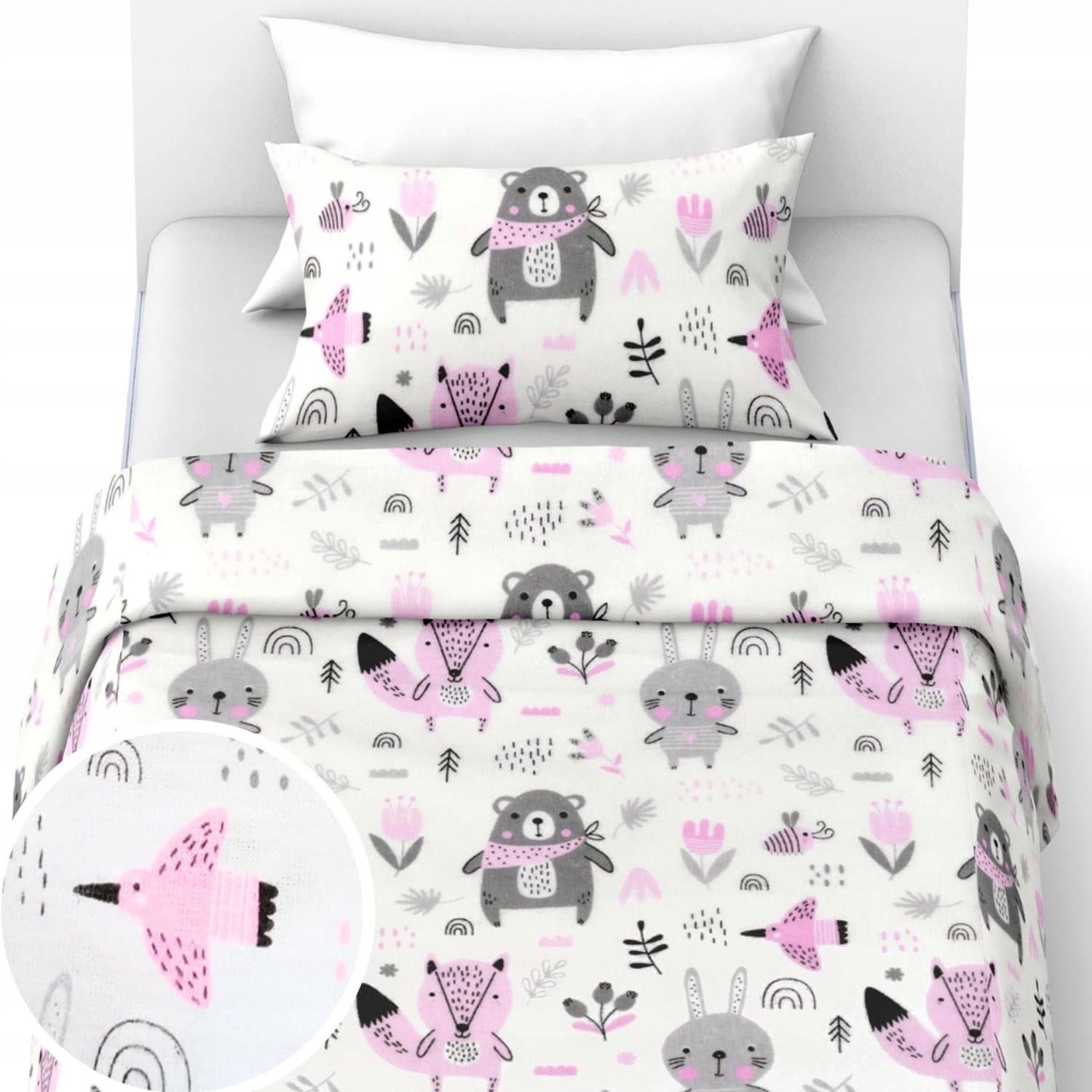 Flanellen Kinderbeddengoed 100x135+50x70 cm, 2-delig, katoen