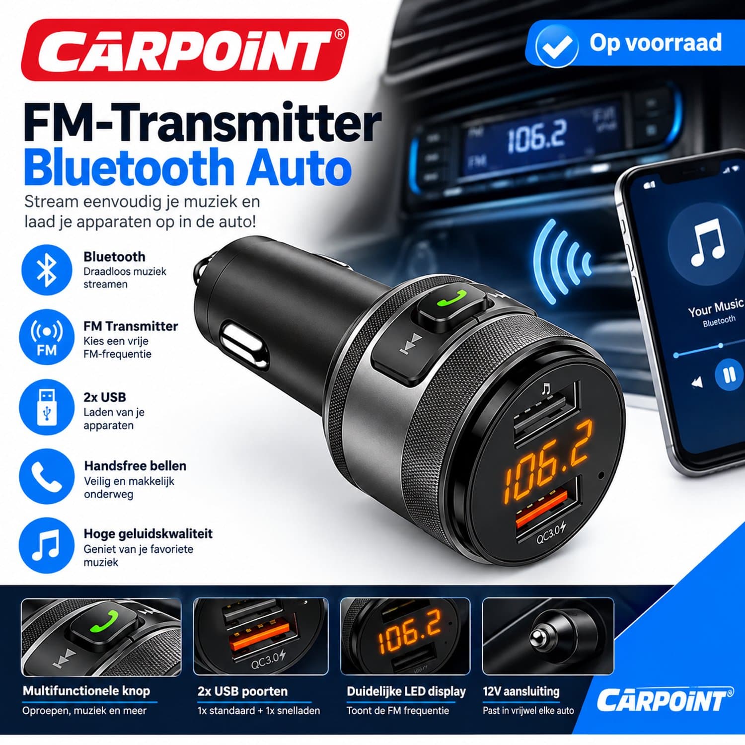 Carpoint Bluetooth FM-Transmitter Auto