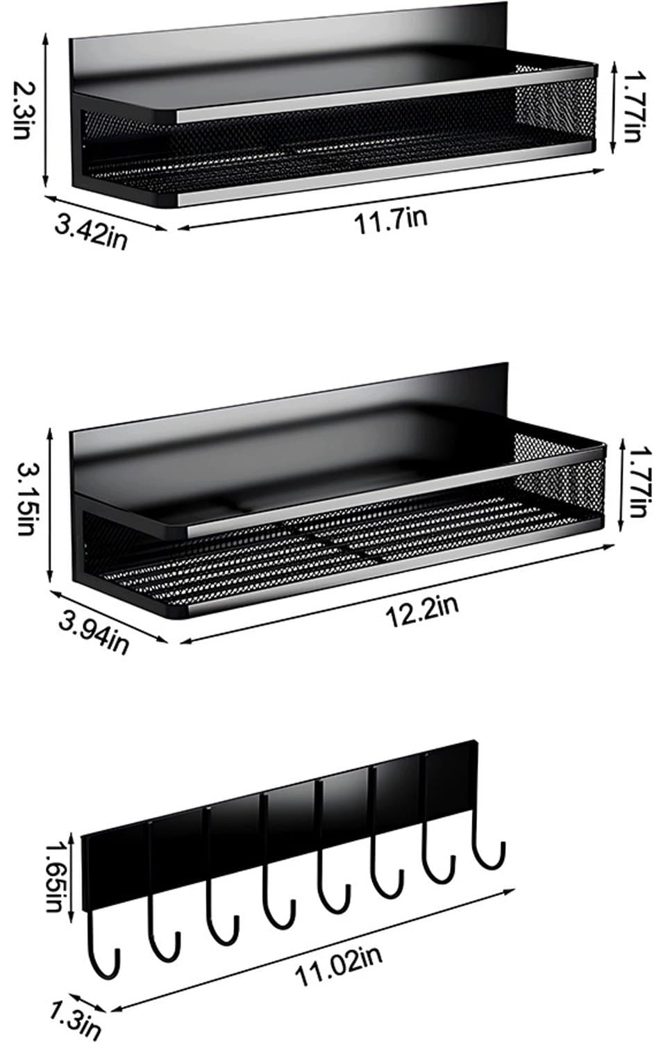 Magnetische Keuken Organizer Set voor Koelkast - 2 Plankjes & 8 Haken