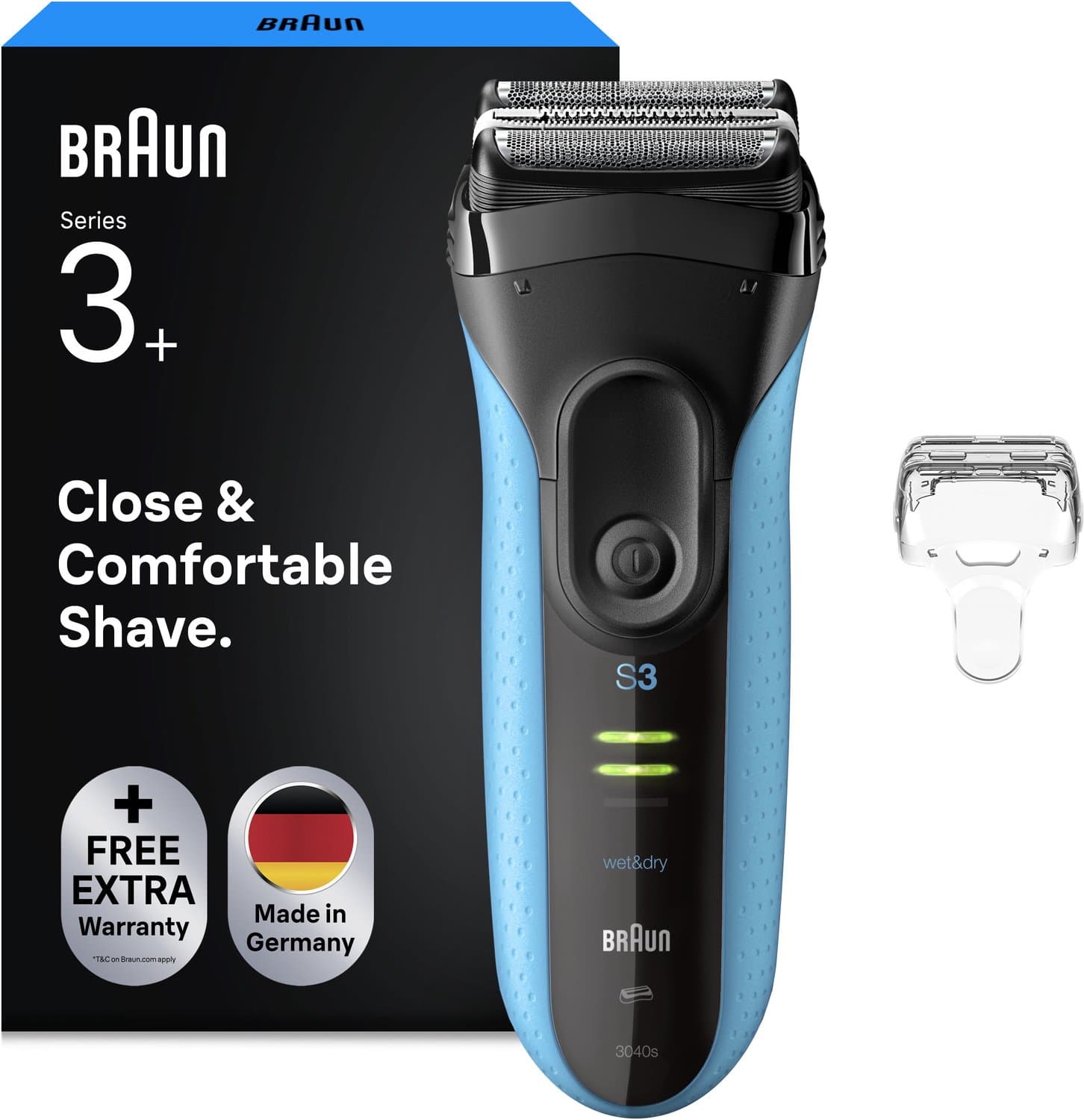 Braun Series 3+ 3040S Blauw