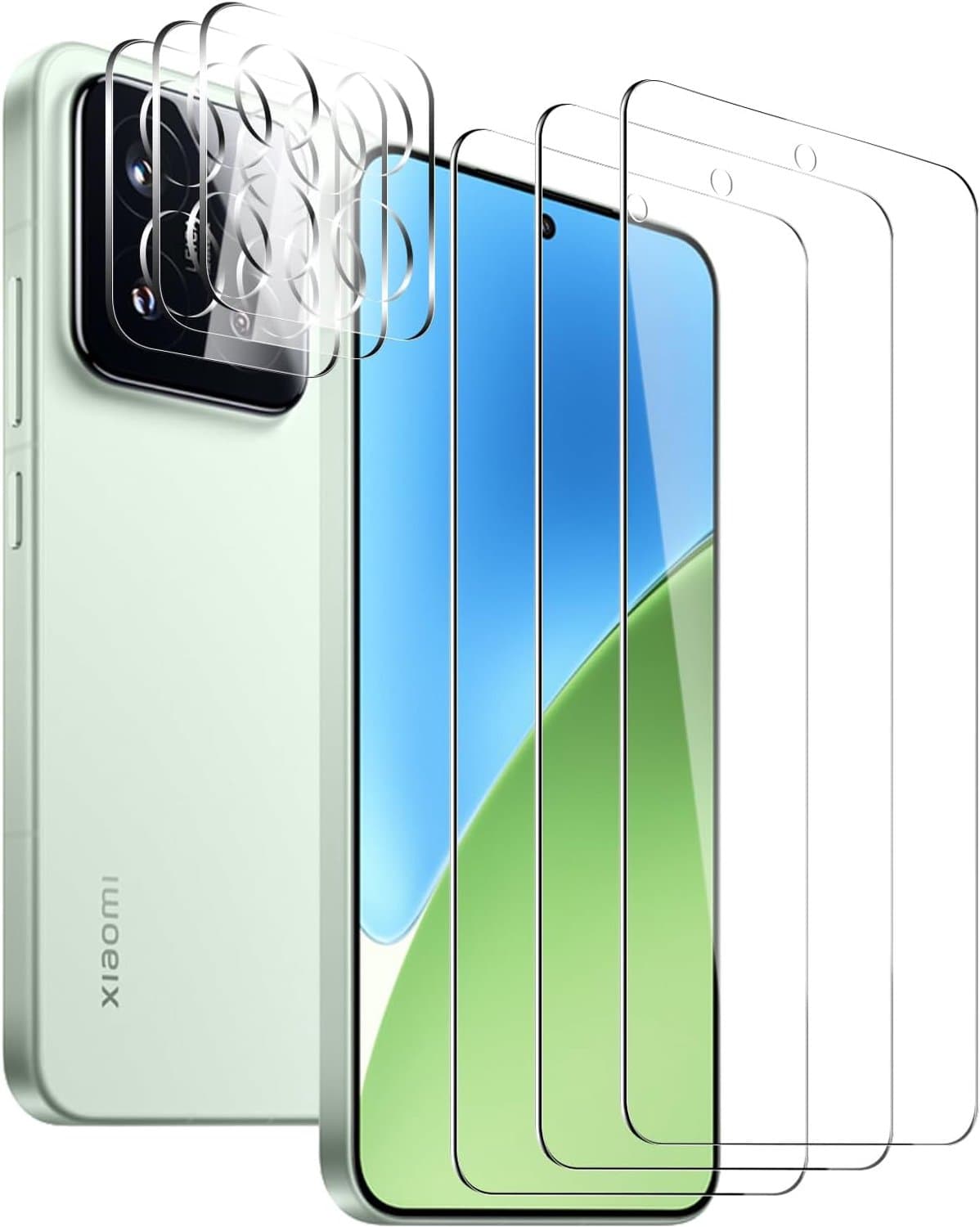 3 Stuks Transparante Gehard Glas Scherm Beschermer + 3 Stuks Lens Beschermer voor Xiaomi 15, 9H Hardheid, HD - ShopVlot