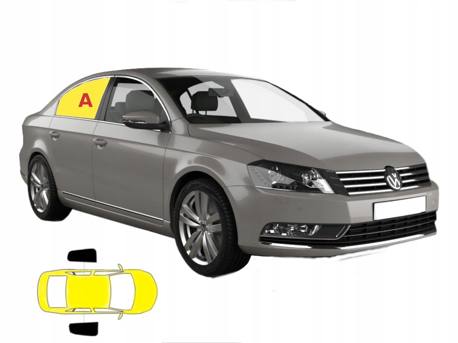 Zonneschermen op maat voor VW Passat B7 Sedan - Set van 2