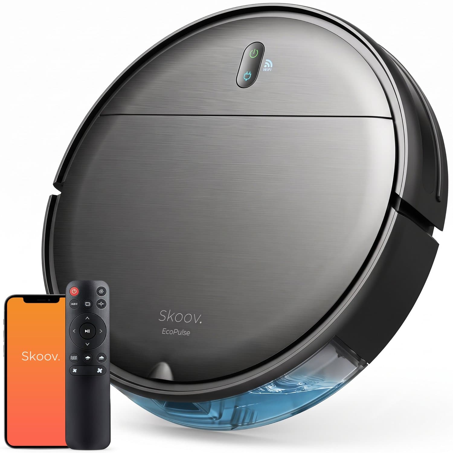 Skoov Ecopulse Robotstofzuiger met dweilfunctie - Met app, afstandsbediening en laadstation - Ideaal voor Huisdieren, Harde vloeren en tapijt - Dweil functie - Stofzuiger - Robot Vacuum