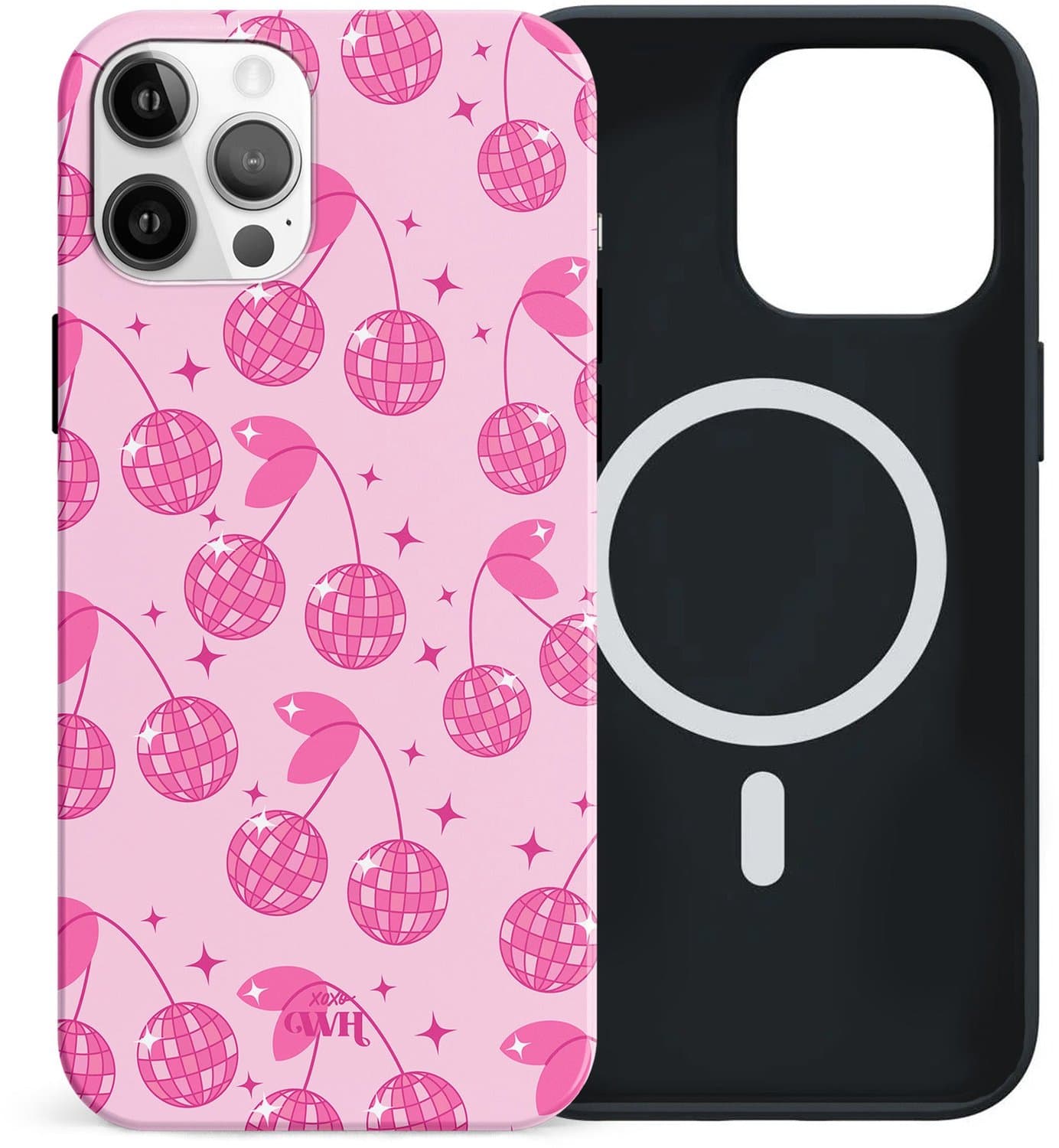 xoxo Wildhearts siliconen hoesje geschikt voor iPhone 12 Pro Max hoesje - Disco Girl - Magnetisch telefoonhoesje - Magneet case - Kwalitatieve backcover - TPU materiaal - Hoesjes met discoprint - Roze