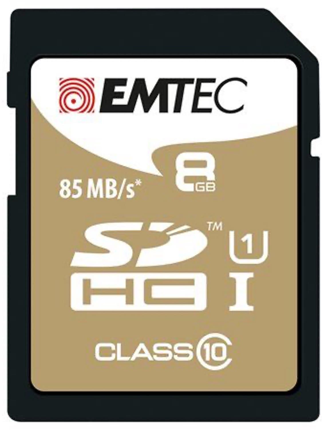 Emtec II SD kaart - Lite Gold - 8 GB - SDHC kaart - Zwart