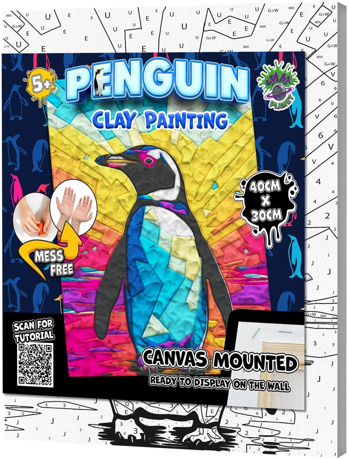 Splat Planet Clay Painting Pinguin 30 x 30 cm 350 gr