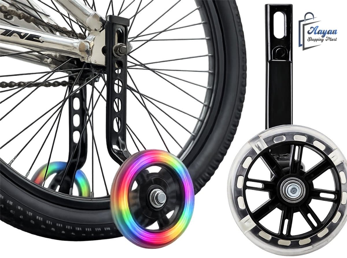 Zijwieltjes Kinderfiets met LED – RGB Verlichting – Stabilisatie voor Leren Fietsen – Voor 12-16 Inch Fietsen – Universele Montage – 80017