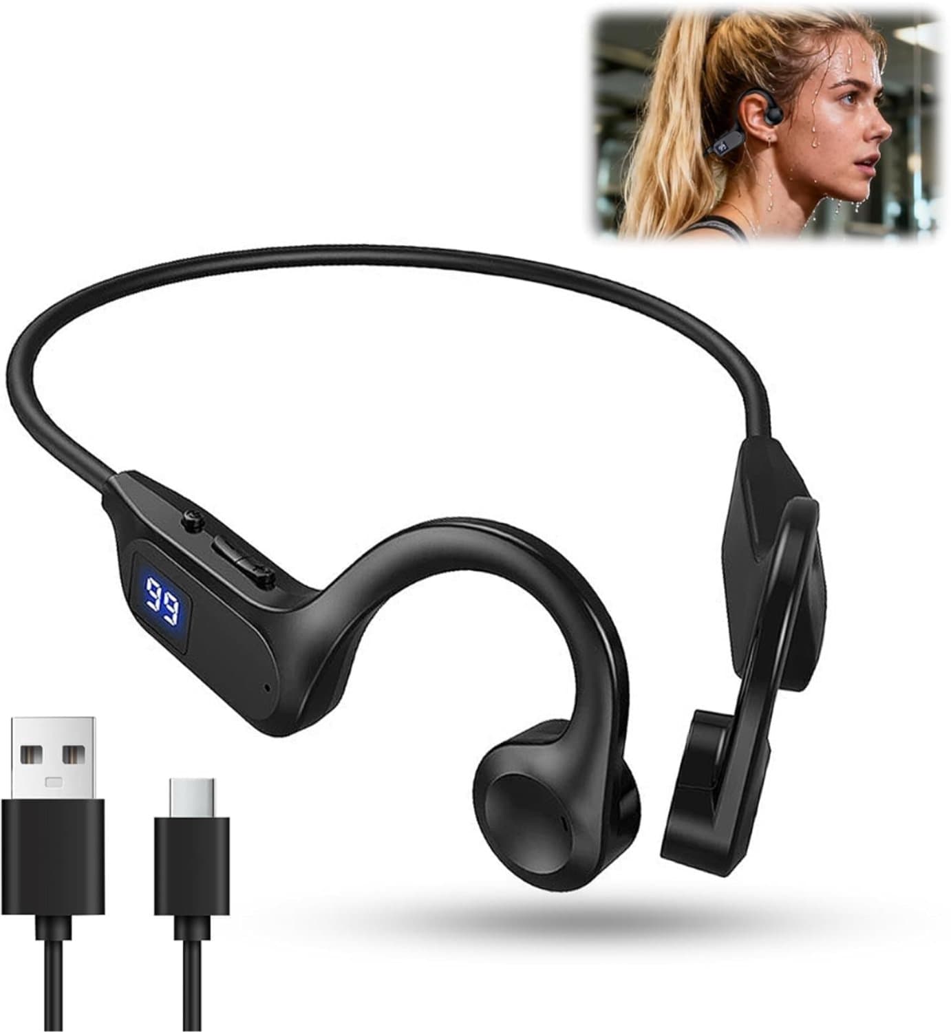 DYVNS® Bone Conduction Headphone - Hardloop Koptelefoon Draadloos - Sport Oordopjes - Bluetooth