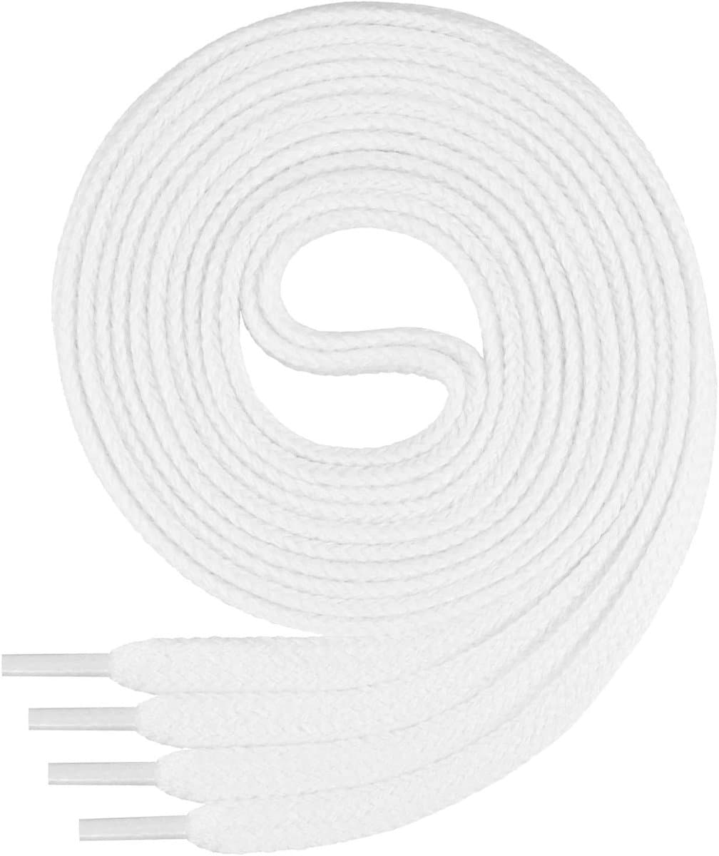 Ficchiano platte veterschoenen, 100% katoen, voor sneakers en sportschoenen, zeer scheurvast, ca. 7 mm breed, 45 cm - 200 cm lengte I Made in Europe