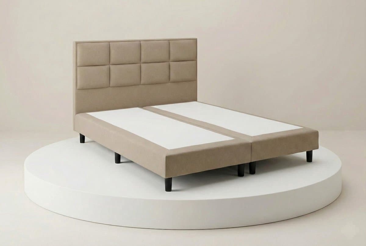 Boxspring DreamLux - 200x220 Zonder matras - Beige 8 Vaks - Puntrust Bedden