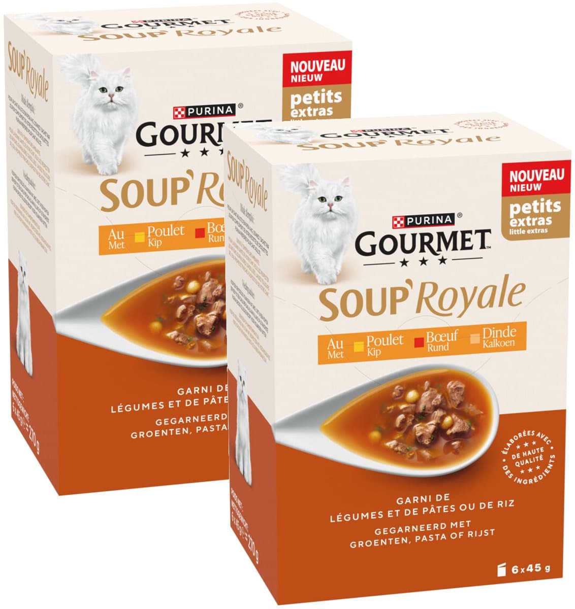 Purina Gourmet Soup Royale Kip Rund Kalkoen - Multipack - Katten Natvoer - 2x (6x45g)