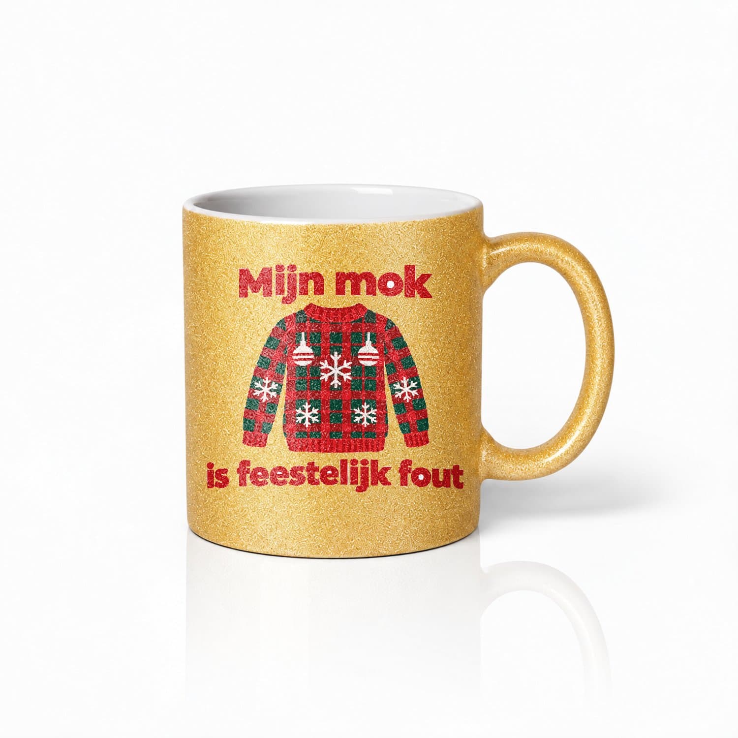Strakke Foute Kersttrui Mok – Minimalistische Humoristische Koffiemok voor Feestelijke Genieters