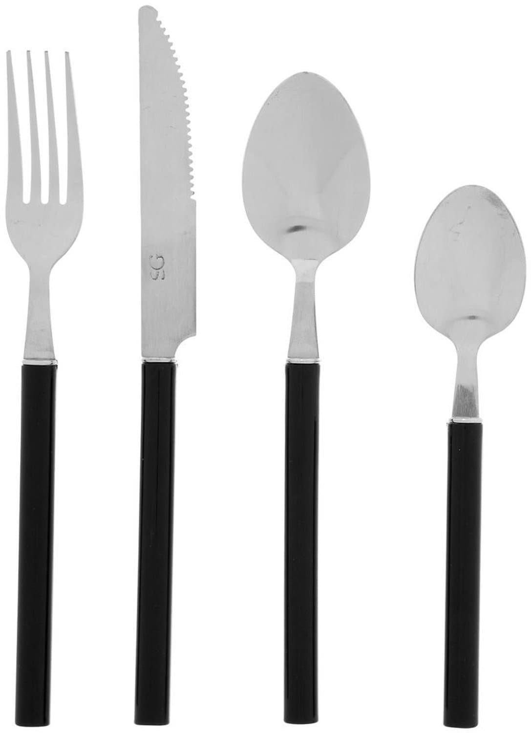 Secret de Gourmet Plastic Bestekset - Zwart, 24 stuks