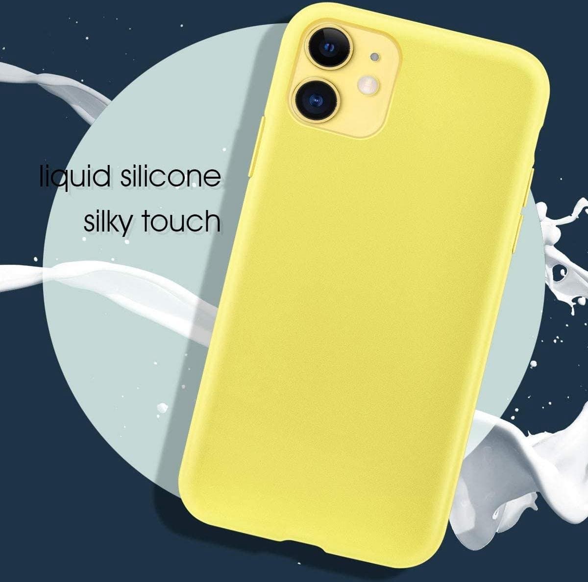 Siliconen Backcover Hoesje Geel  + Tempered Glas Screenprotector Geschikt voor: Apple iPhone 11 Pro