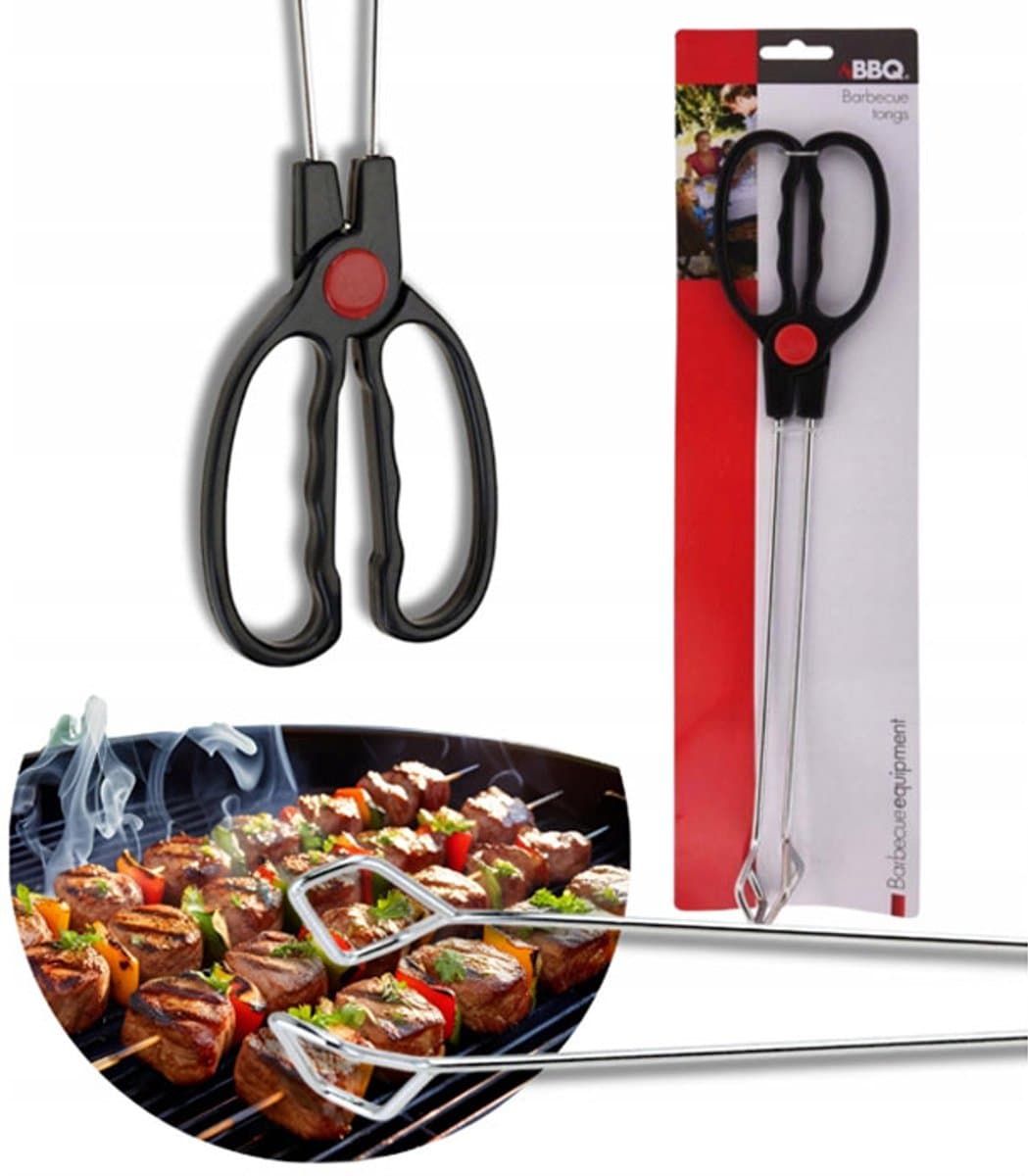 Chromen Grilltang 35cm - Perfect voor Vlees, Groenten en Salades