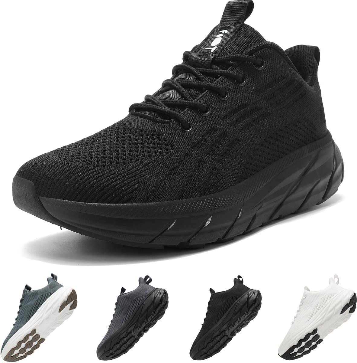 Geweo Sportschoenen Heren/Dames - Hardloopschoenen voor Brede Voeten - Comfort & Demping - Ideaal voor Hardlopen & Training- Zwarte - 41
