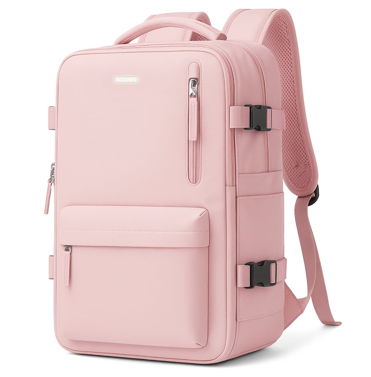 Sounix Laptoptas 17 inch - Laptoptas Dames & Heren - Rugtas - Rugzak - Inclusief Usb Oplaadstation - Hoge kwaliteit - Roze