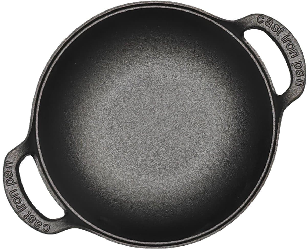 Yuanbao gietijzeren pot verdikte dubbele oor soeppan huishoudelijke kleine koekenpan ongecoate koekenpan antiaanbakpan 30cm