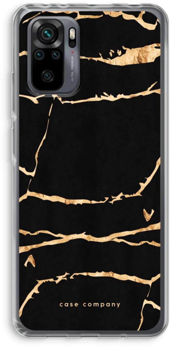 Case Company® - Hoesje geschikt voor Xiaomi Redmi Note 10 Pro hoesje - Gouden marmer - Soft Cover Telefoonhoesje - Bescherming aan alle Kanten en Schermrand