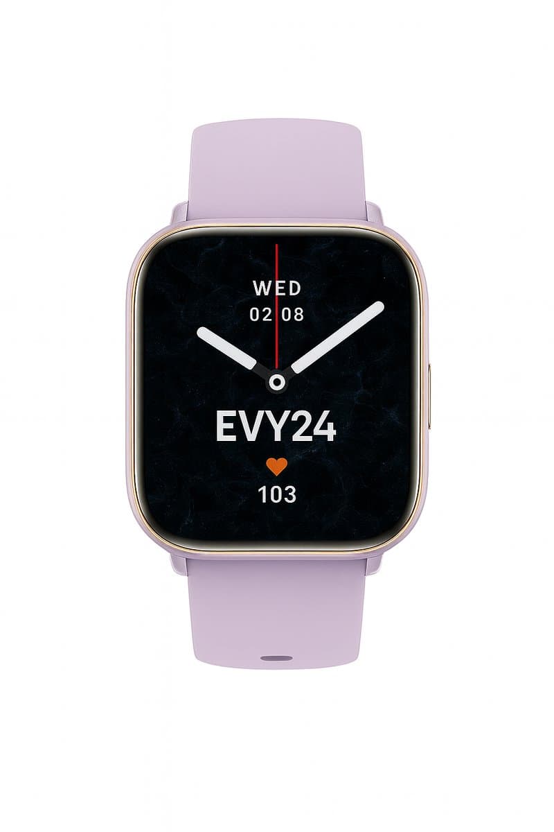 Evy24 Smartwatch - Premium Smartwatch - Sporthorloge - Smartwatch Heren en Dames - BT Bellen - Activity Tracker - Gezondheidsmonitor - Stappenteller - Siliconen en Rvs band - Paars
